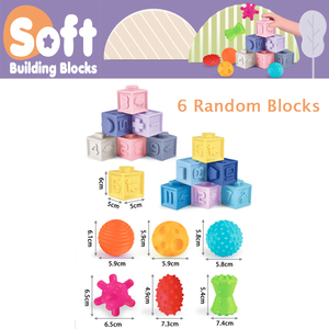JY Blocs de construction en vinyle souples pour bébé, jouet sensoriel éducatif DIY pour le développement sensoriel des nourrissons, cadeau de jeu - Product Image 2