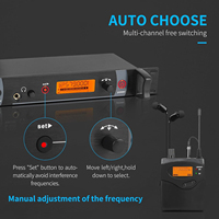 Système de Monitoring Intra-Auriculaire Sans Fil Mono avec 2 Récepteurs Ceinture pour Groupe, Studio, Musiciens