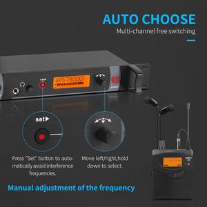 Không dây trong tai hệ thống giám sát Mono với 2 bodypacks cho ban nhạc, Studio, nhạc sĩ - Product Image 5