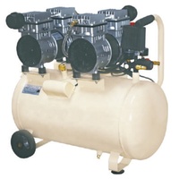Compresseur d'air à piston portable silencieux sans huile à refroidissement par air à haute efficacité de 1,5 kW 2 ch 50 litres avec moteur à courant alternatif