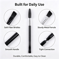 Pinceau à sourcils professionnel double embout en poils synthétiques, brosse à sourcils angulaire, peigne à cils, pour visage et yeux, logo personnalisé, fabricant OEM ODM