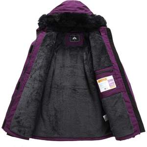 เสื้อแจ็คเก็ตสกีกันน้ำสำหรับผู้หญิง Moerdeng แบบมีฮู้ดบุขนแกะ เสื้อโค้ทกันหิมะ กันลม ตะเข็บแบบเทป - Product Image 1