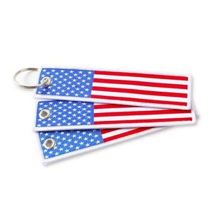 Wholesale <b>Custom</b> Fabric Embroidery Patch <b>Key</b> <b>Ring</b> Tag Stylish Embroidered Keychain for Carabiner & Promotional Items - Product Image 3