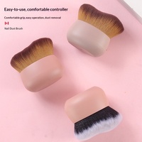 Nouvelle brosse à poussière pour ongles en forme de cœur, poils doux, brosse de nettoyage pour manucure et prétraitement
