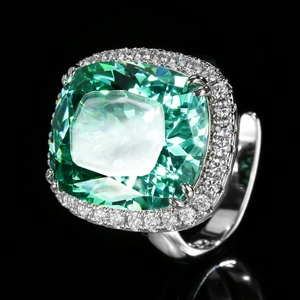 Minimalist Eco-friendly Copper 14*16/10*10mm Green Zircon Pendant Earrings <b>Rings</b> <b>Set</b> Premium Quality Jewelry <b>Set</b> for <b>Women</b> - Product Image 5