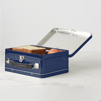 Boîte à déjeuner en fer blanc personnalisée, boîte à déjeuner rectangulaire en métal, boîtes à déjeuner vides en étain avec poignée et serrure