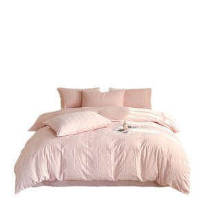 HJ-0321 Pure Cotton Yarn Dyed Satin Jacquard Four Piece Bedding Set Solid Color Plants And Flowers Breathable For Bedroom - Product Image 5
