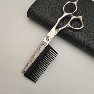 Professional Hair Scissors 6 Inch Stainless Steel <b>Straight</b> Head Long Handle With <b>Comb</b> Beauty Salon Use - Product Image 4