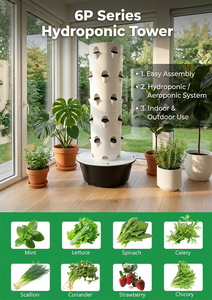 Venta de Fábrica: Sistema de Torre de Cultivo Vertical Aeropónico de 12 Niveles, 6P, 72 Orificios de Plantación, Tanque de Agua de 60L, Sistema Hidropónico Vertical - Product Image 5