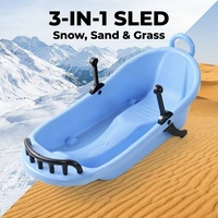 Trenó Infantil Multi-Terreno em Forma de Urso 110x45x40cm, HDPE Resistente, Ecológico, Certificado CE, Para Neve, Grama e Areia