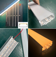 Luminaire LED linéaire suspendu en profilé aluminium sur mesure, 3 températures de couleur, dimmable DALI, avec couvercle en PC, pour plafond.