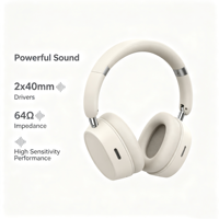 Écouteurs sans fil en cuir et métal, design rotatif à 90°, oreillettes pliables, réduction active du bruit pour le sport et le DJ (5.4)