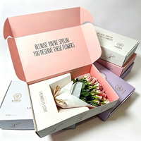Boîte à fleurs en carton ondulé écologique CHING TA, logo personnalisé, boîte d'expédition recyclable pour bouquet cadeau, artisanat, petit MOQ