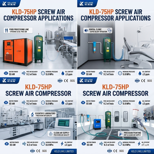 Système de compresseur d'air à vis rotatif fiable de 75 CV 55 kW à entraînement direct 380 V, équipement industriel robuste - Product Image 2