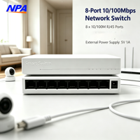 Switch réseau 8 ports 100 Mbps en plastique, RJ45, pour bureau, Ethernet, 1,6 Gbps, Plug and Play, pour caméra IP, 5008S