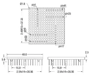 40x40 मिमी डॉट मैट्रिक्स 16x16 एलईडी मैट्रिक्स द्वि-रंग पिच 1.8 मिमी