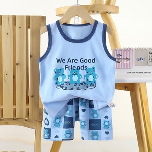 Conjunto de Pantalones para Niños, Verano, Algodón, Estilo Coreano, Acabado Suave, Diseño de Dibujos Animados de Animales, Pantalones Cortos sin Mangas para Bebés, Niños y Niñas - Product Image 2