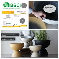 Bac en forme de bol, pot de fleurs en plastique détachable, fontaine de jardinage moderne et minimaliste, style coupe à vin en forme de trophée