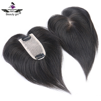 Prothèses capillaires 5x10cm en cheveux humains véritables pour femmes, à clips fins, en dentelle suisse, pour couvrir les zones clairsemées ou les cheveux blancs, 10 pouces