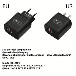 2026ใหม่ที่ชาร์จแบบเร็ว20W 40W 1A1C USB Type C ที่ชาร์จ PD3.0 USB Type C QC4.0 PPS อันรวดเร็วและอะแดปเตอร์สำหรับ ipone/macbook/android - Product Image 3