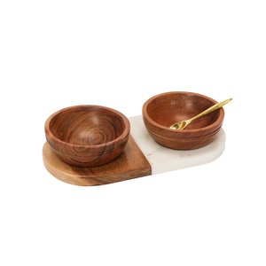 Bol en bois naturel artisanal pour servir des salades, des fruits, des collations, des fruits secs et pour une utilisation à la maison et en cuisine - Product Image 4