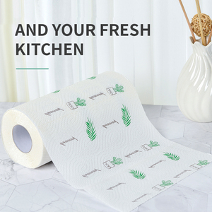 人気の使い捨てペーパータオルビッグロールクリーニング再利用可能なOEMレイジーラグ無料サンプルキッチンペーパー - Product Image 3