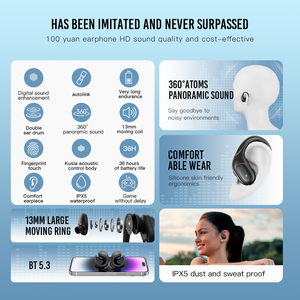 OEM earbud nirkabel asli terbaru Stereo olahraga <span class=keywords><strong>Headset</strong></span> tahan air 5.4 TWS Earphone dengan Cas pengisi daya - Product Image 6