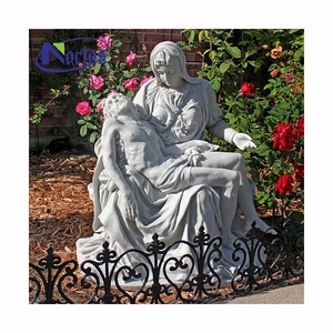 Décoration de jardin extérieure, statue religieuse catholique grandeur nature Pieta de Michelangelo, sculpture en marbre, sculpture de la Lamentation du Christ - Product Image 3