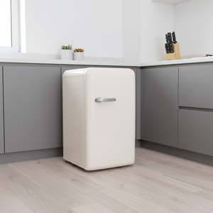 <span class=keywords><strong>Nevera</strong></span> compacta <span class=keywords><strong>Vintage</strong></span> Retro de velocidad fija de 140L de eficiencia energética para el hogar, apartamento, silencioso, elegante, portátil para hoteles - Product Image 1