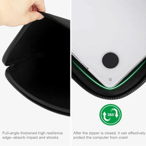 Housse pour ordinateur portable en néoprène, 3 couches, antichoc, résistante à l'eau, avec fermeture éclair, pour ordinateur portable de 13 à 15,6 pouces - Product Image 4