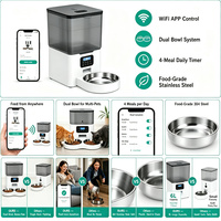 Distributeur automatique de nourriture pour animaux de compagnie KAILAN OEM avec commande à distance par application WiFi, écran LCD intelligent, programmation de l'alimentation, bol en acier inoxydable de 5,6 L, enregistreur vocal