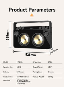 Modorwy superventas nuevo producto estéreo envolvente gran voz altavoz portátil altavoz de la vieja escuela Retro - Product Image 5