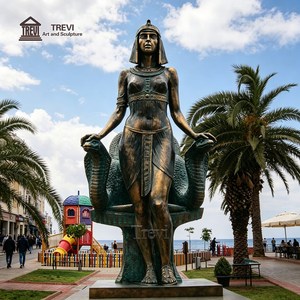 Estatua de Cleopatra de Bronce de Tamaño Real TREVI |   Escultura de la Reina Egipcia Cleopatra con Cobra para Plaza y Jardín al Aire Libre - Product Image 5