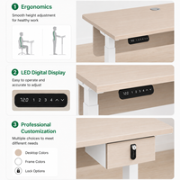 Bureau de travail électrique intelligent en acier à hauteur réglable, double poste, moderne, avec bordure automatique, ergonomique