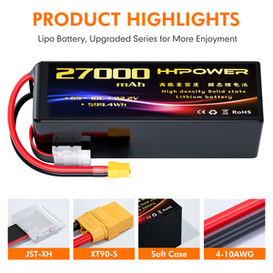 Hpower OEM 6S 7S 8S 12S 18S Lipo pin 5C 10c 27000mAh 44000mAh 52000mAh 54000mAh trạng thái rắn Pin cho UAV bay không người lái - Product Image 2