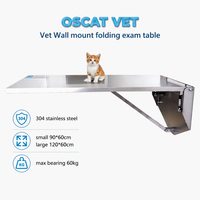 Table d'examen vétérinaire OSCAT en acier inoxydable 304 |   Station chirurgicale murale pliable pour usage clinique, gain de place ET-25