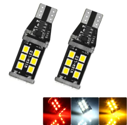 UNJOYLIOD T15 W16W 슈퍼 밝은 고출력 15SMD 2835 LED Canbus 오류 차 백업 예비 전구 브레이크 램프 크세논