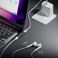 Adaptateur de convertisseur audio 2 en 1 USB C vers USB C 3.5mm PD 100W Charge rapide OTG Data Music Call Type-C Female 2 in 1 Connector