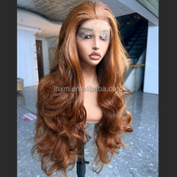 Perruque synthétique Body Wave de 32 pouces avec dentelle frontale 13x4, dentelle transparente, sans colle, base en soie, ligne de cheveux naturelle, résistante à la chaleur