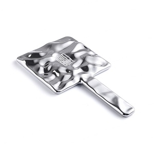 Wholesale Luxury Water Ripple Texture Makeup <b>Mirror</b> High End Handheld Metal <b>Mirror</b> With Customizable Logo - Product Image 5