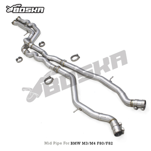 สแตนเลสสตีลขัดเงาหนา1.5มม. ความยาวเท่ากัน M3ท่อกลาง/F80 M4/F82 3.0T 2014-2019 - Product Image 3