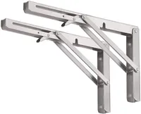 Ağır 8in 10 12 inç paslanmaz çelik ayarlanabilir açı ahşap masa köşe Metal duvara monte yüzen L katlanır raf aparatı