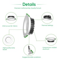 Plafonnier encastré LED en aluminium IP54 3cct, éclairage de plafond SMD dimmable, spot encastré 12W 18W 30W, lampe moderne pour la maison, l'hôtel, certifié CE