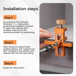 Outil de positionnement auxiliaire de précision de qualité industrielle pour quincaillerie d'armoires, OEM pour le travail du bois DIY, gabarit de montage de porte d'armoire fixe, outils à main - Product Image 5