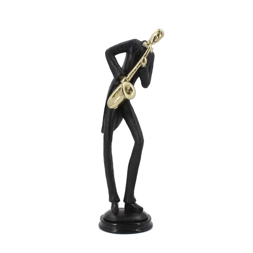 Статуэтка в европейском стиле с абстрактным изображением джаза, музыкальная скульптура, музыкальный инструмент для высококачественного украшения дома