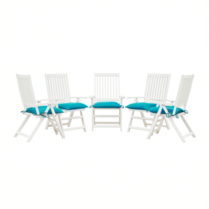 Outdoor Chair <b>Cushions</b> Set Of 6 Light Blue Oxford Fabric <b>Rectangular</b> Water Resistant Removable Washable All Season Use - Product Image 1