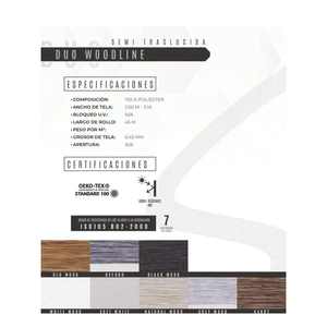 Oxford Duo Woodline 100x140 iscrizioni Persiana Marais accessori ombreggianti - Product Image 1