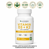Complément de Vitamine D3 K2 MK-7 sous Marque Blanche, Mini Comprimés, Formule Santé Osseuse, Certifié GMP, Marque Personnalisée, MOQ 500 Bouteilles