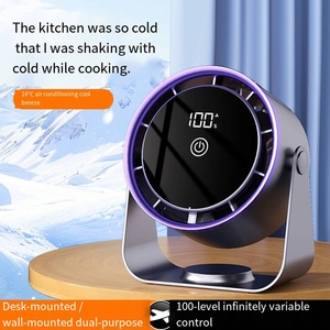 Ventilador de Escritorio sin Aspas de Alta Velocidad, 100 Velocidades, Iluminación, Viento Potente, Batería de Litio de Gran Capacidad para Exteriores y Escritorio - Product Image 3