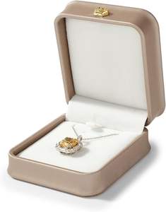 Boîte à bijoux personnalisée en cuir PU pour alliance de mariage, ensemble d'emballage avec logo pour boîte à bijoux - Product Image 5